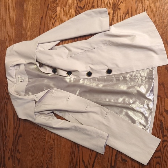 Vertigo Paris Cream Trench Coat Designer Chic Bow Back Tailored Sz S - Picture 8 of 13